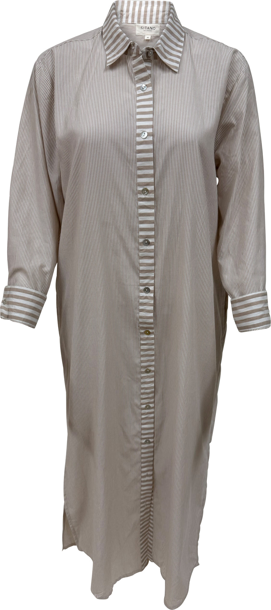 Riga Dress - Tan Stripes