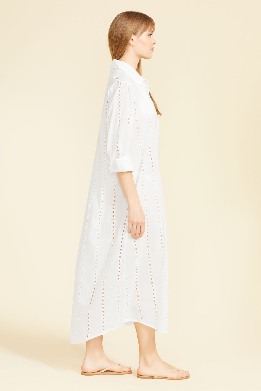 Positano Maxi Shirt Dress - White