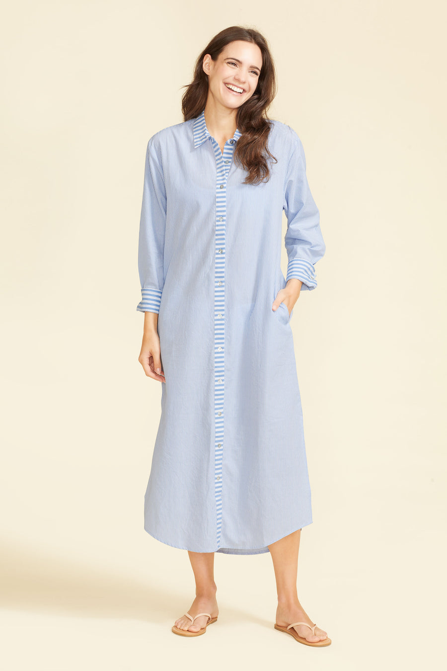 Riga Dress - Blue Stripes